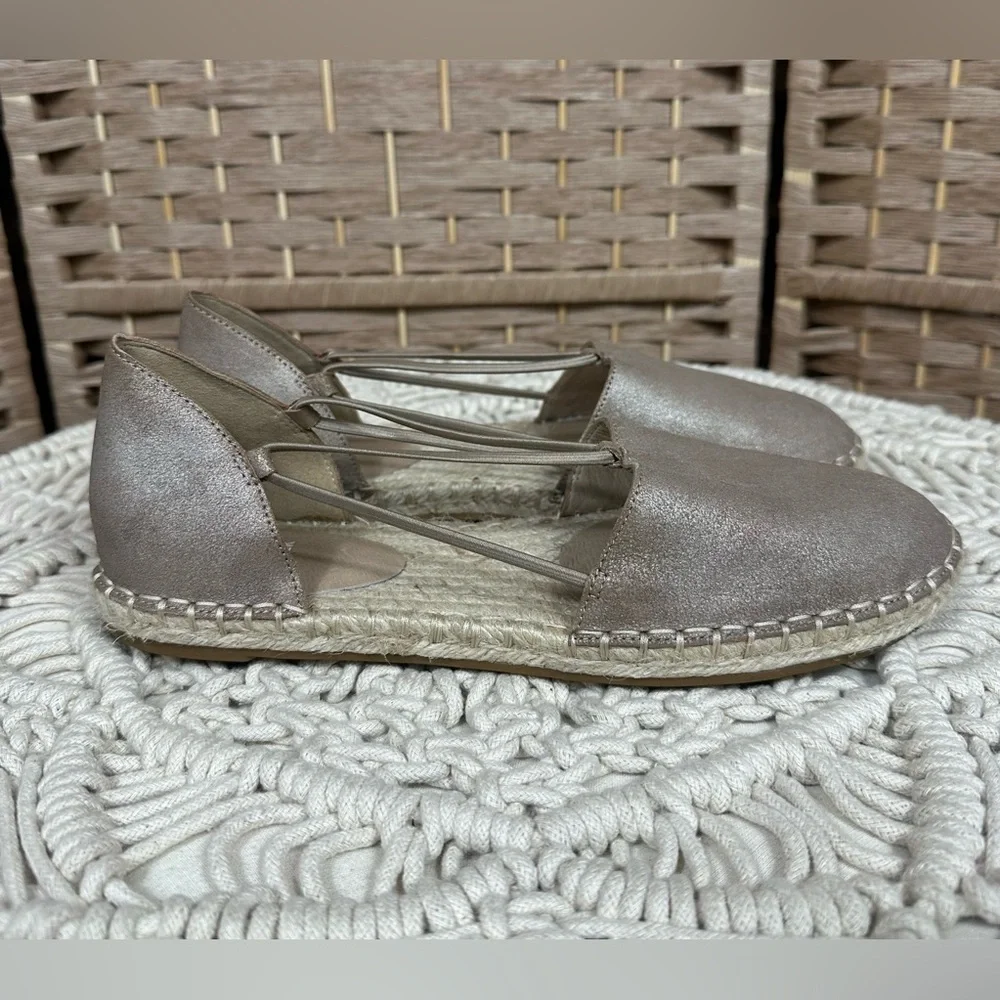 Eileen Fisher Lee Metallic Suede Espadrille Flat - Size 8